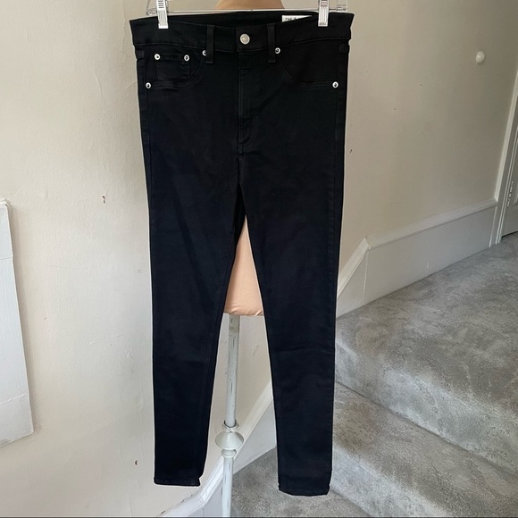 Rag & Bone Black Nina High Rise Ankle Skinny Jeans EUC Size 30 W1566U769BLK - Picture 5 of 10